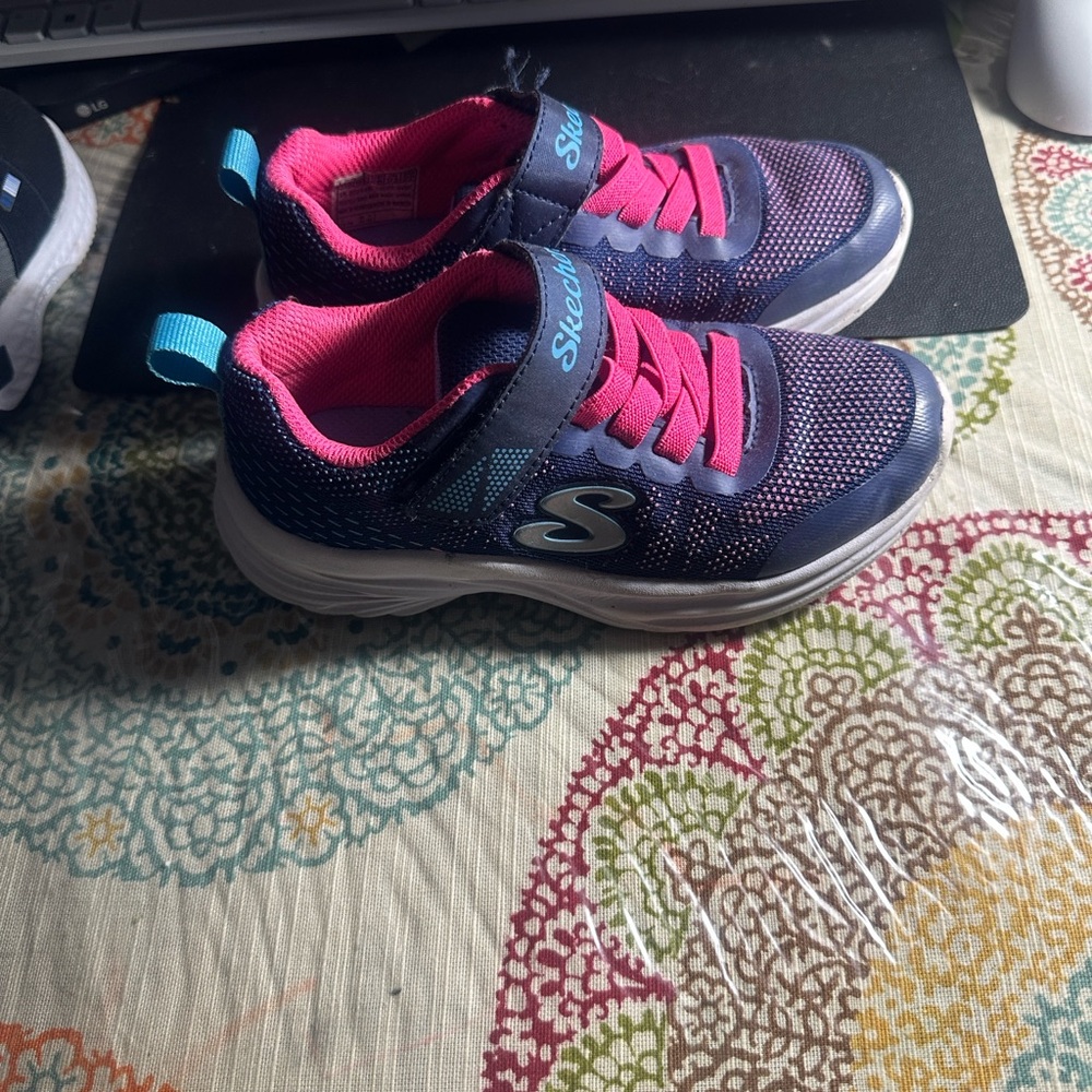 Skechers Kids' Blue and Pink Athletic Sneakers